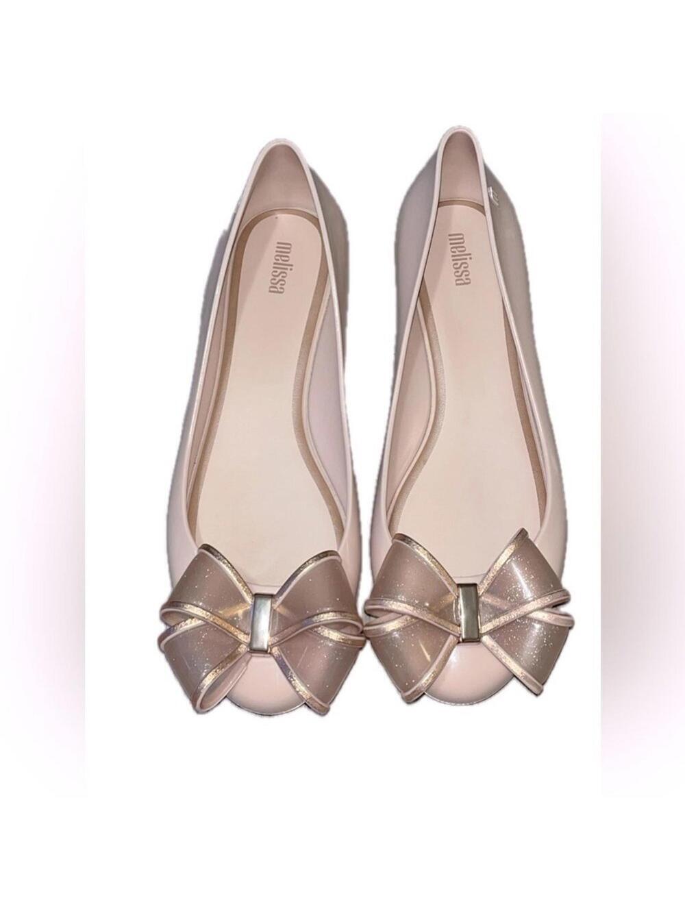 Melissa Sweet Love VI Bow Ballet Flats Pink Size 10
